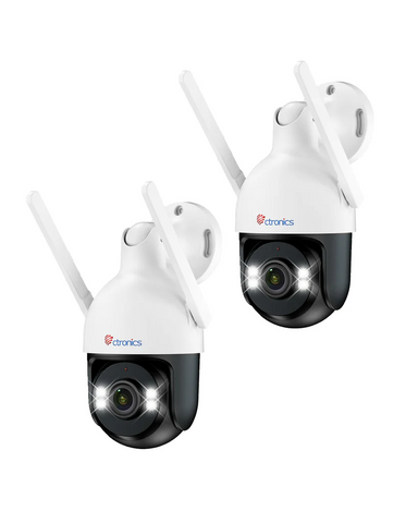 Ctronics Telecamera di Sorveglianza WiFi 4K 8MP - Rilevamento Umani/Veicoli/Animali, Visione Notturna, IP66