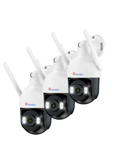 Ctronics Telecamera di Sorveglianza WiFi 4K 8MP - Rilevamento Umani/Veicoli/Animali, Visione Notturna, IP66