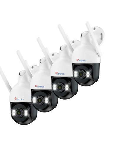 Ctronics Telecamera di Sorveglianza WiFi 4K 8MP - Rilevamento Umani/Veicoli/Animali, Visione Notturna, IP66