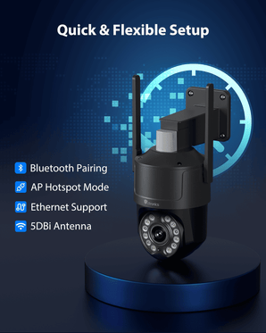 Ctronics Telecamera di Sorveglianza WiFi 4K 8MP per Esterni, Visione Notturna a Colori, Rilevamento di Movimento, Sirena