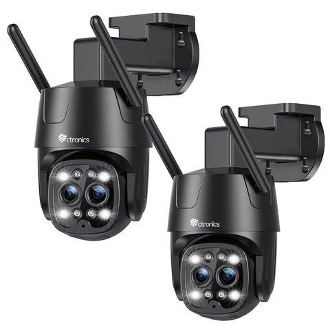Ctronics Telecamera di sorveglianza esterna 3G/4G LTE a doppio obiettivo con rilevamento umano, zoom ibrido 6X e SIM inclusa.