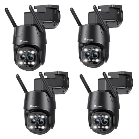 Ctronics Telecamera di sorveglianza esterna 3G/4G LTE a doppio obiettivo con rilevamento umano, zoom ibrido 6X e SIM inclusa.
