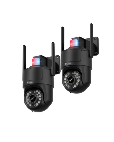 Ctronics Telecamera di Sorveglianza WiFi 4K per Esterni, Visione Notturna a Colori, Rilevamento di Movimento, Sirena
