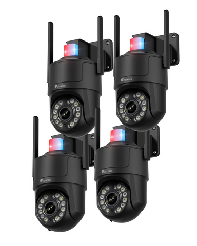 Ctronics Telecamera di Sorveglianza WiFi 4K per Esterni, Visione Notturna a Colori, Rilevamento di Movimento, Sirena