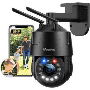 10x Zoom Ottico 5MP Telecamera Wi-Fi Esterno Videocamera Sorveglianza Esterno Auto-tracking con Zoom Crociera
