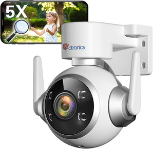 5X Zoom Ottico 5MP Telecamera Wi-Fi Esterno, WiFi 2,4/5GHz IP Videocamera Sorveglianza Tracciamento Auto