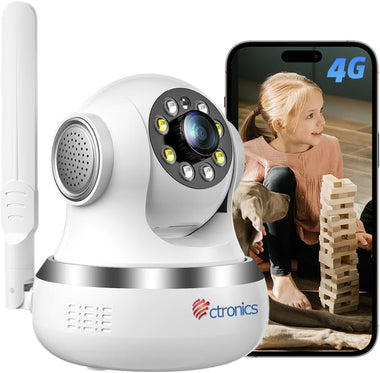 3G/4G LTE Telecamera SIM Interna Fili Indoor Rilevamento di Umano/Movimento Tracciamento Automatico