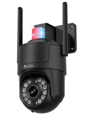 Ctronics Telecamera di Sorveglianza WiFi 4K 8MP per Esterni, Visione Notturna a Colori, Rilevamento di Movimento, Sirena
