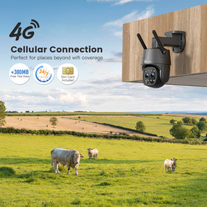 3G/4G LTE Telecamera con Sim Esterno a Doppio Lente Tracciamento Auto dello Zoom Rilevamento Umano 6X Zoom Híbrido