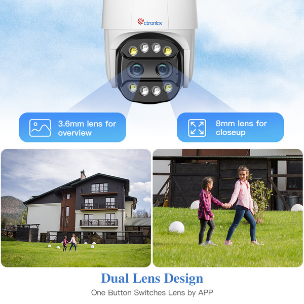 ieGeek Telecamera di sorveglianza WiFi esterna wireless da 5 MP