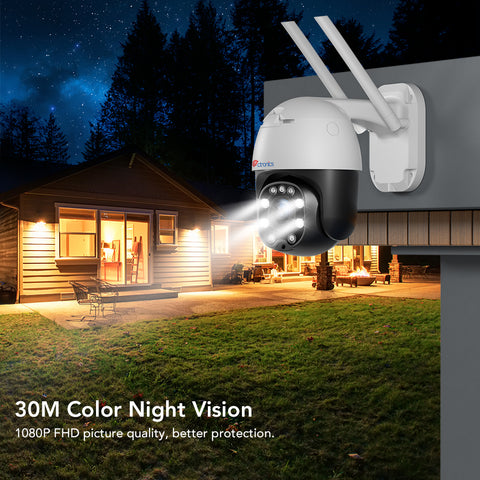 5MP Caméra de Surveillance WiFi Extérieure Ctronics Caméra Vision Nocturne Couleur 25M Détection Humaine Suivi Auto