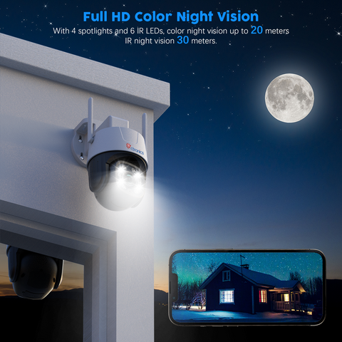 Ctronics Telecamera di sorveglianza esterna 3G/4G LTE a doppio obiettivo con rilevamento umano, zoom ibrido 6X e SIM inclusa.