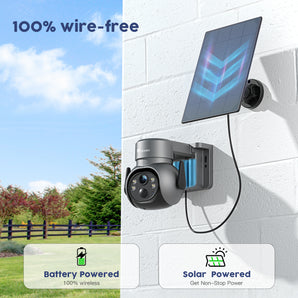 2,5K 4MP Telecamera Wifi Esterno Senza Fili con Batteria e Pannello Solare Rilevamento Umana PIR