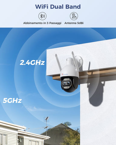 Ctronics Telecamera di Sorveglianza Esterna a Doppio Obiettivo 4K con Zoom Ibrido 10X, Inseguimento Automatico / Rilevamento di Persone/Veicoli/Animali, FTP e NVR