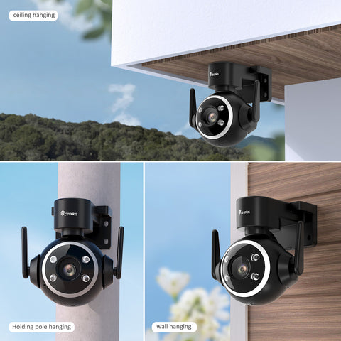 2.5K 4MP Telecamera Wi-Fi Esterno 2,4Ghz/5Ghz PTZ Videocamera Sorveglianza Esterno Wifi