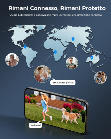 Ctronics Telecamera di Sorveglianza Esterna 4K con Zoom Ibrido 10X, Rilevamento di Persone/Veicoli/Animali, Visione Notturna a Colori 8MP, Wi-Fi 2,4/5 GHz, Metallica