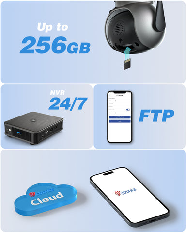 4K 8MP 2,4/5Ghz Telecamera Wi-Fi Esterno con Faretto con Rilevamento Persone/Veicoli/Animali