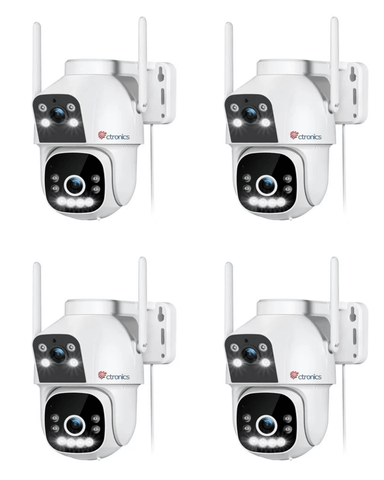 Ctronics 4G LTE Telecamera Esterna con SIM – Doppio Obiettivo e Rilevamento Umano, con Visione Notturna a Colori, Audio Bidirezionale e Allarme