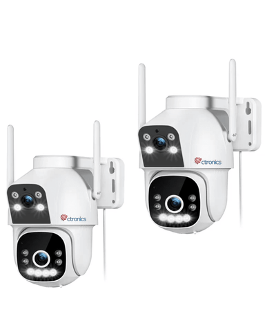Ctronics 4G LTE Telecamera Esterna con SIM – Doppio Obiettivo e Rilevamento Umano, con Visione Notturna a Colori, Audio Bidirezionale e Allarme