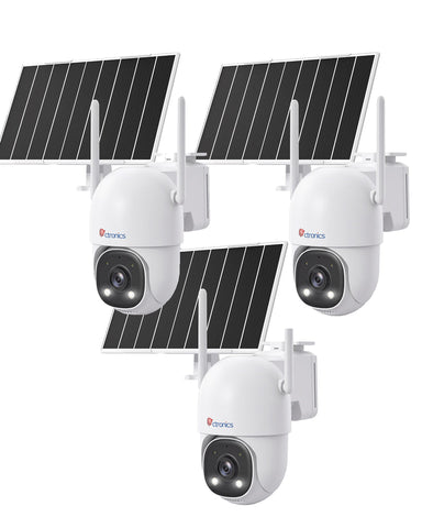 Ctronics Telecamera di Sorveglianza Inseguimento Automatico 30m, AOV Solare 4G 24/7 | Pannello Solare 8W, Batteria 13500mAh, Scheda SIM Inclusa, Visione Notturna, Rilevamento Umano
