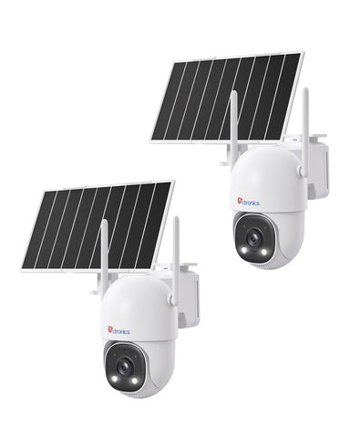 Ctronics Telecamera di Sorveglianza Inseguimento Automatico 30m, AOV Solare 4G 24/7 | Pannello Solare 8W, Batteria 13500mAh, Scheda SIM Inclusa, Visione Notturna, Rilevamento Umano