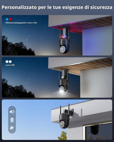 Ctronics Telecamera di Sorveglianza Esterna a Doppio Obiettivo 2.5K 4G LTE e Zoom Ibrido 10X 4MP