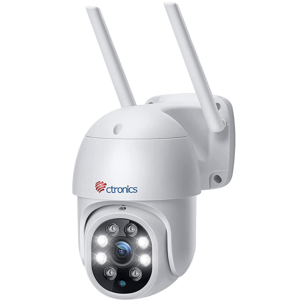 Ctronics HD Videocamera di Sorveglianza Wifi con 30m Visione Notturna Colori Rilevamento Umano