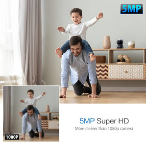 5MP PTZ Telecamera Wifi Interno con Rilevamento Umano/Movimento Visione Notturna IR