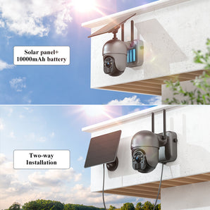 Ctronics 2K 4MP Telecamera Wifi Esterno a Batteria Zoom digitale 4X e visione notturna a colori da 25 m