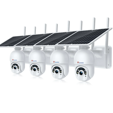 Telecamera Di Sicurezza Solare 4G LTE Esterna – 2K HD, PTZ, Visione Notturna, Rilevamento Movimento, Audio Bidirezionale