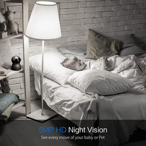 5MP PTZ Telecamera Wifi Interno con Rilevamento Umano/Movimento Visione Notturna IR