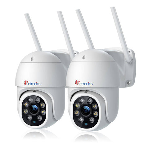 Ctronics HD Videocamera di Sorveglianza Wifi con 30m Visione Notturna Colori Rilevamento Umano