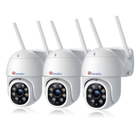 Ctronics HD Videocamera di Sorveglianza Wifi con 30m Visione Notturna Colori Rilevamento Umano